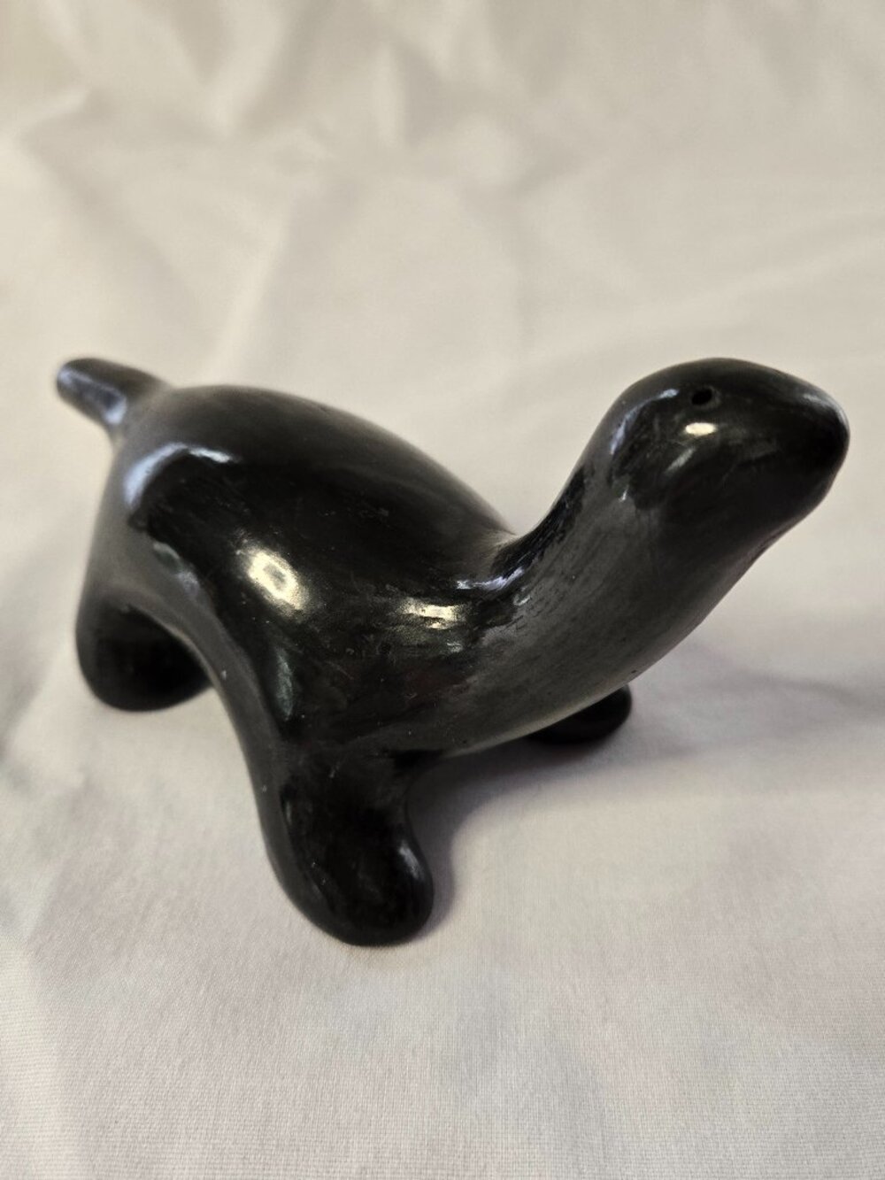 Vintage Pottery Blackware Dinosaur Native Figurine